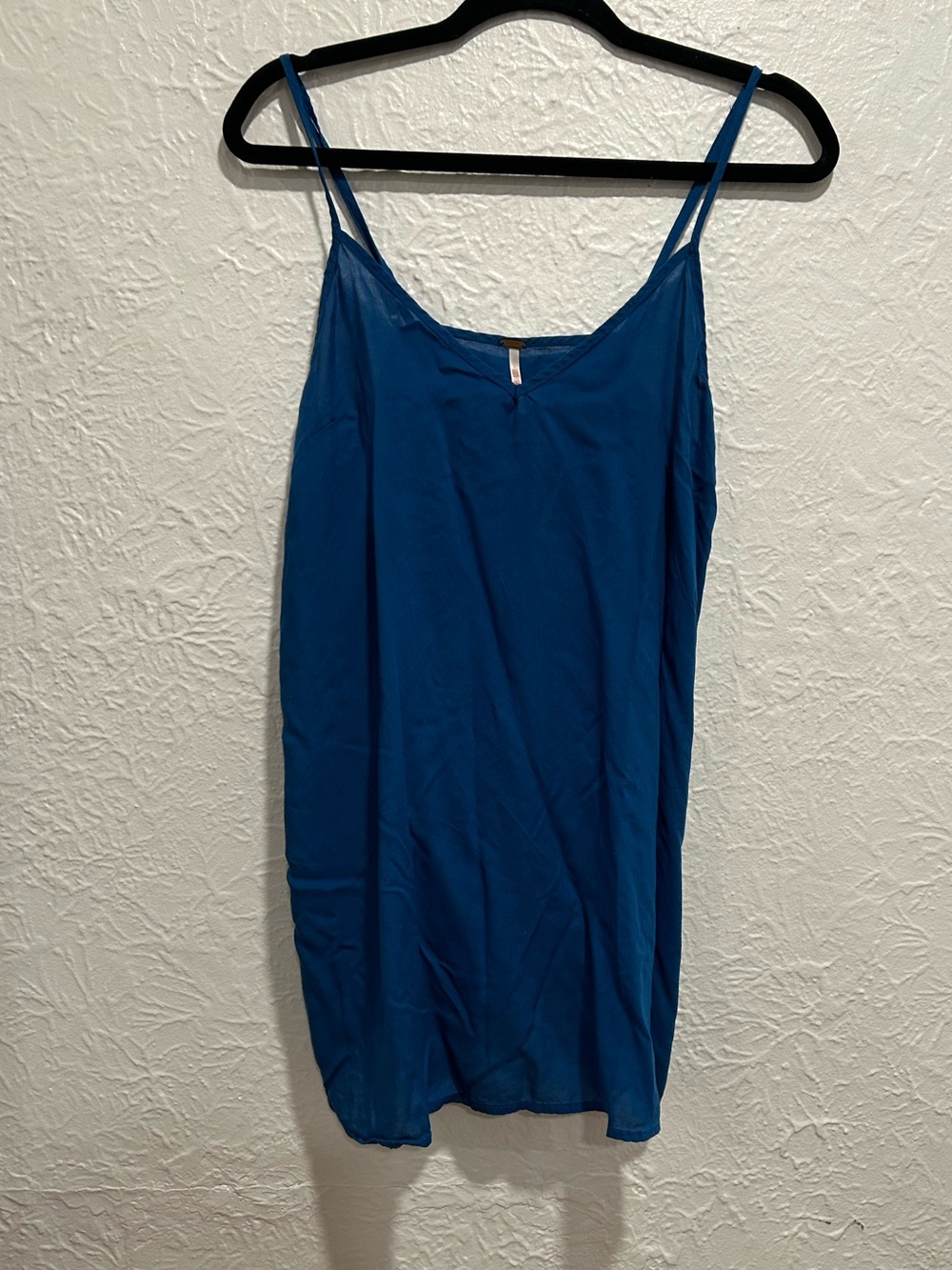 Free People Cobalt Blue Slip Camisole with Spaghetti Straps